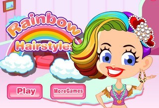 Флеш игра - Радужная прическа